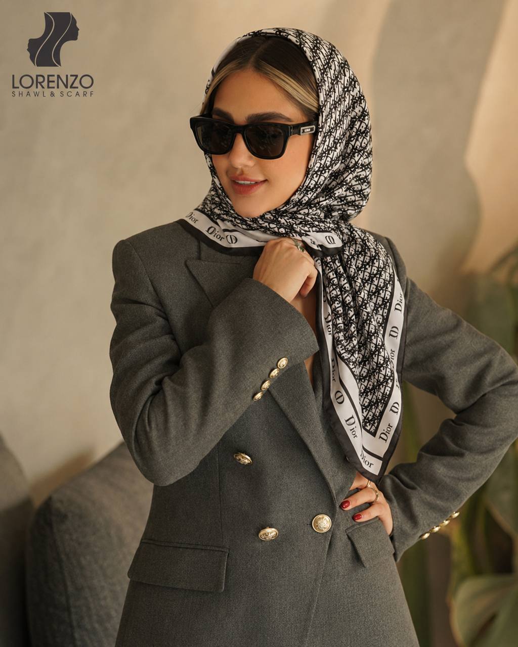 بیبی اسکارف ابریشم (تِم سرمه ای)